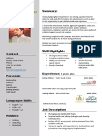 Shoaib Safety Officer CV Salini PDF