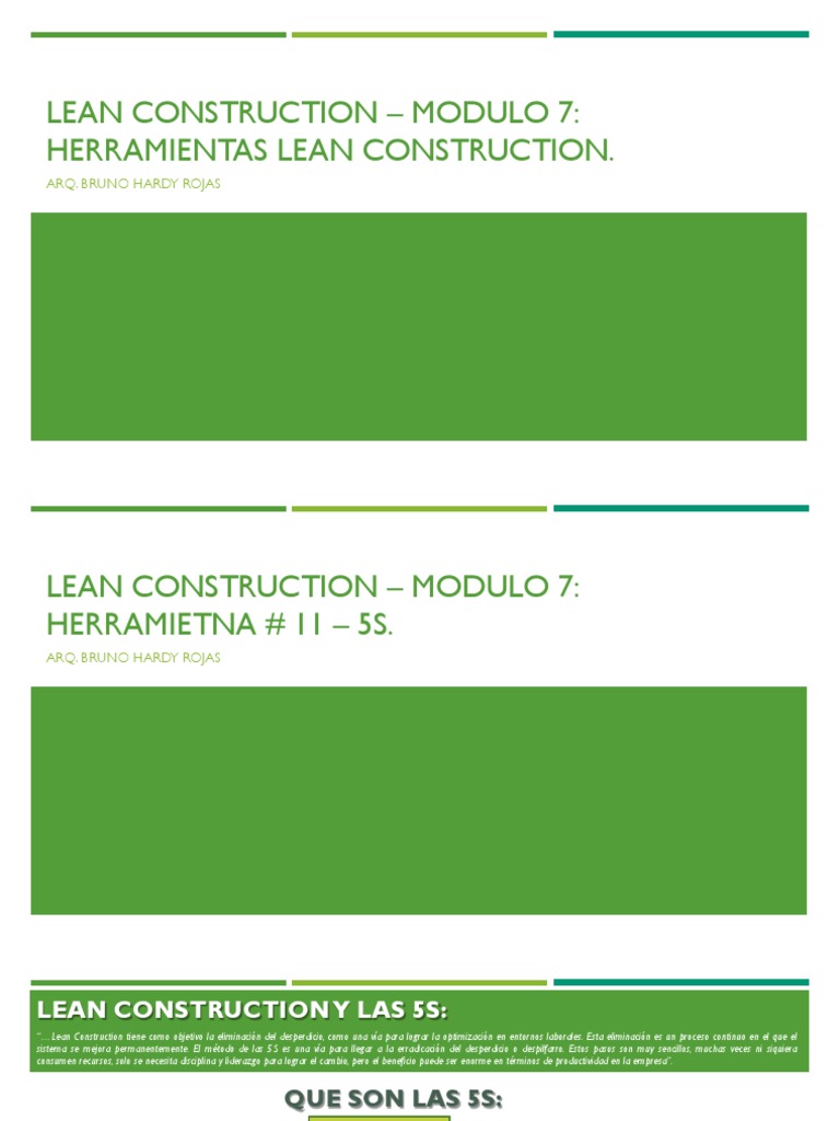 LEAN CONSTRUCTION - MODULO 7 - Herramientas LC 2 | PDF | Lean ...