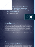 Article Critiquing: Online Distance Learning: Thematic Study On The Challenges Faced by Educare College Inc. Primary Pupils