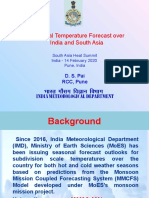 Seasonal Temperature Forecast Over India and South Asia: D. S. Pai RCC, Pune