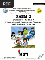 Fabm 2: Quarter 4 - Module 4 Principles and Processes of Income and Business Taxation