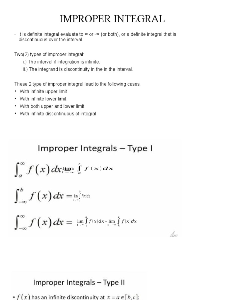Understanding Improper Integrals | PDF