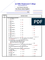 Rosemont Hills Montessori College: First Mastery Quiz in English 3