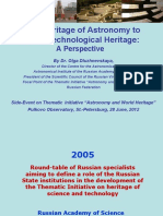 From Heritage of Astronomy To Space Technological Heritage:: A Perspective