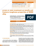 Effect of Heat Treatment On Tensile and Fracture Toughness Properties of 6082 Alloy