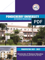 PONDICHERRY UNIVERSITY DDE PROSPECTUS 2021-2022