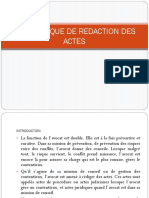 La Technique de Redaction Des Actes