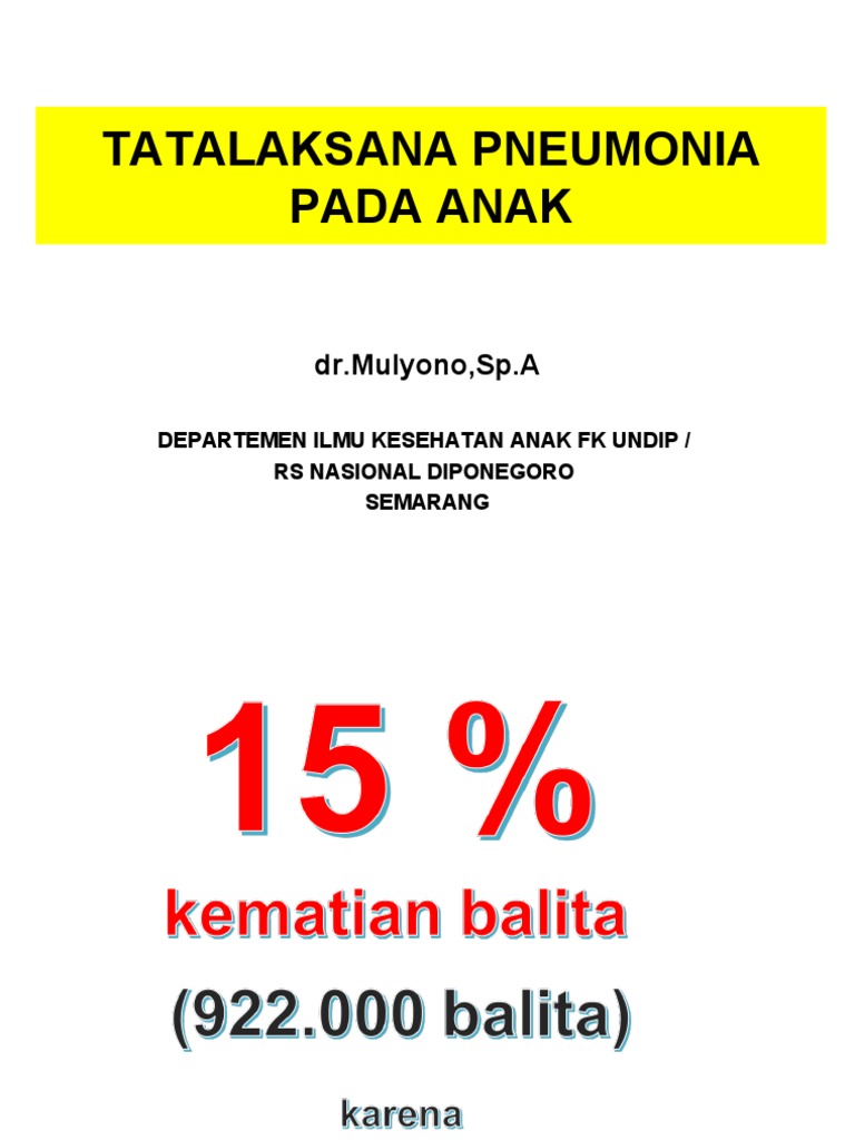 Tatalaksana Pneumonia Pada Anak | PDF | Kesehatan Holistik