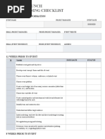 Product Launch Event Planning Checklist: General Project Information