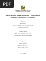 Effects of Covid 19 Pandemic On Micro, Small, and Medium-Sized Enterprises in San Francisco, Agusan Del Sur