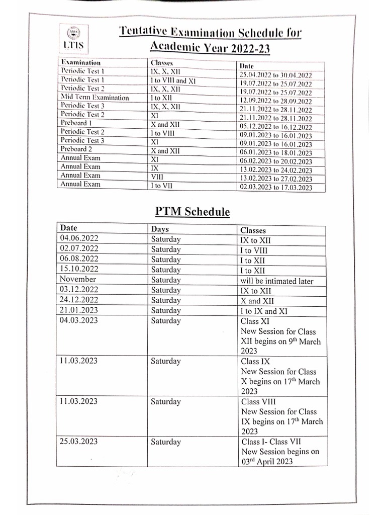 Tentative Schedule 2022 23 PDF