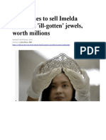 Philippines To Sell Imelda Marcos - S - Ill-Gotten - Jewels