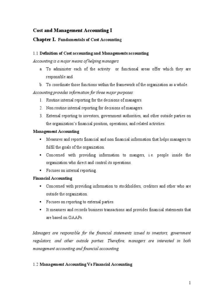 Cost and Management Accounting Overview | PDF | Expense | Inventory