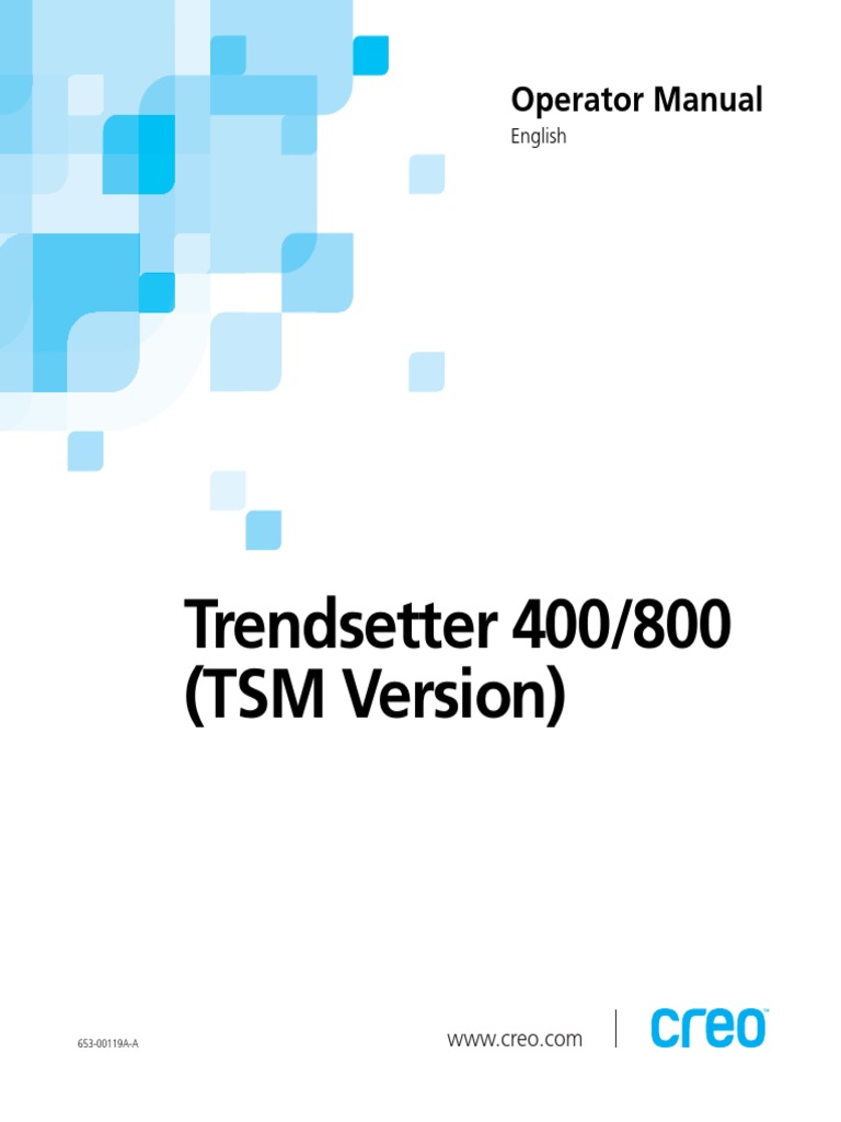 Trendsetter 400 - 800 - TSM Version - Operator Guides | PDF | Switch ...
