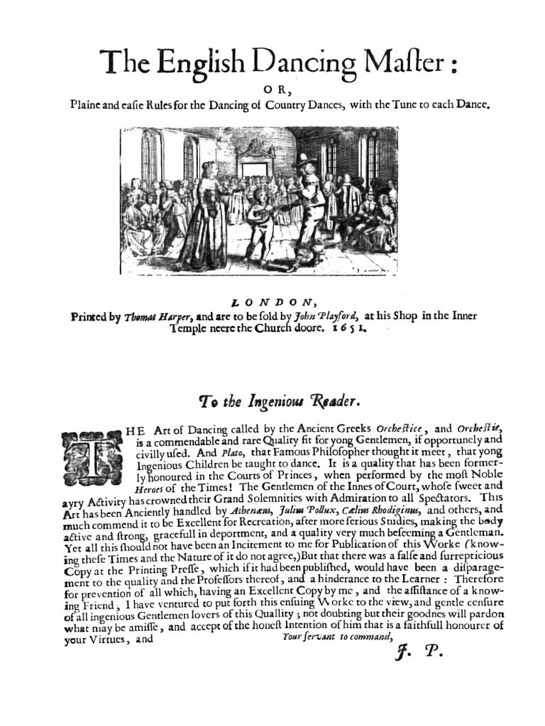 John Playford The English Dancing Master 1651 Pdf