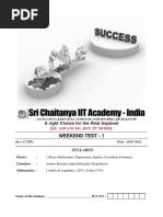 Sri Chaitanya IIT Academy - India: Weekend Test - 1