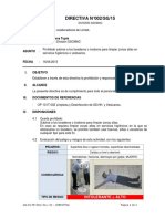 DIRECTIVA N 002-SG-15 - Prohibido Subirse A Los Lavaderos o Inodoros para Limpiar Zonas Altas en SSHH