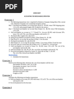 Worksheet On Accounting For Merchandising Operation