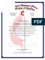 Umc Baptism Certificate