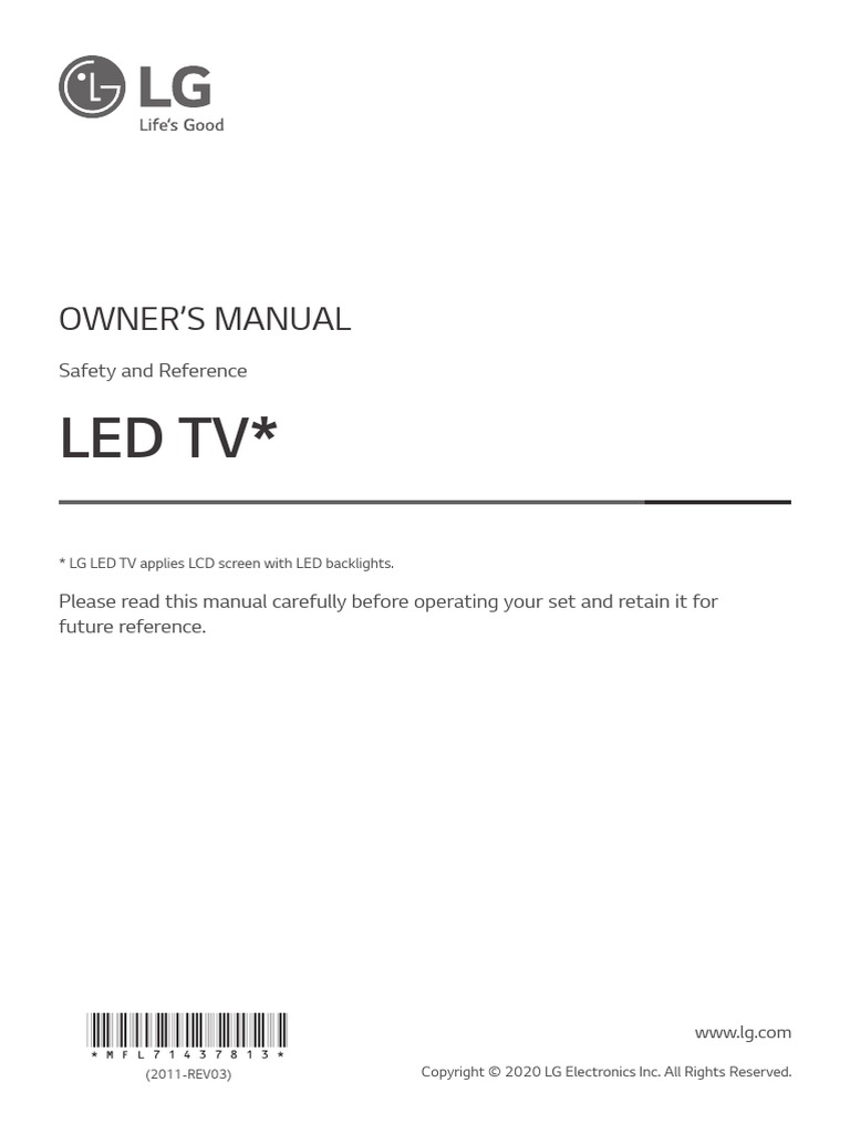 Led TV : Owner'S Manual | PDF | Hdmi | Menu (Computing)