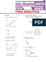 Geometría Analítica para Quinto Grado de Secundaria