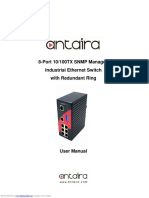 8-Port 10/100TX SNMP Managed Industrial Ethernet Switch With Redundant Ring