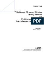 Weights and Measures Division Quality Manual For Proficiency Testing and Interlaboratory Comparisons