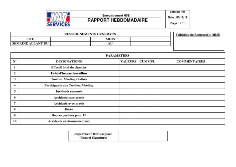 2  Rapport Hebdomadaire HSE  PDF