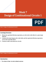 Week 7 - Module 6 Design of Combinational Circuits 1