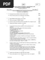 II B. Tech II Semester Regular Examinations, August/September-2021 Database Management Systems