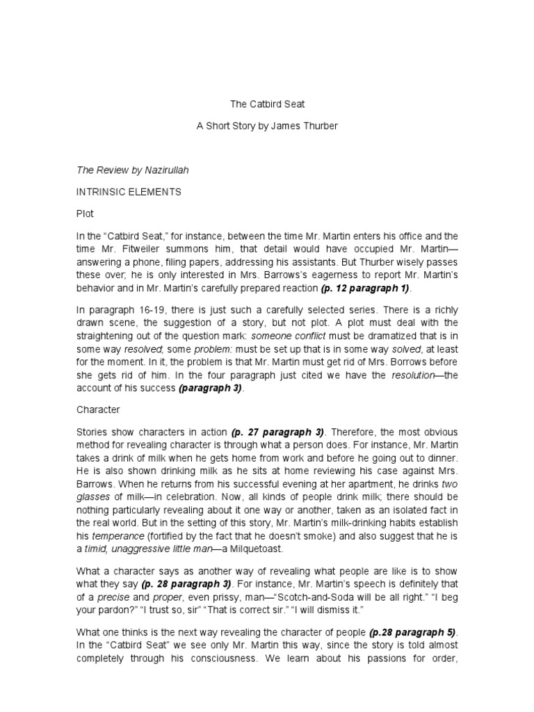 The Catbird Seat Narration