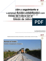 Aplicación y seguimiento a caminos rurales estabilizados con óxido de calcio en Jalisco
