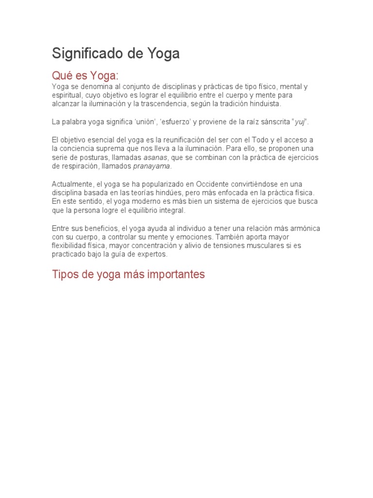 Guía Esencial de Tipos de Yoga | PDF | Yoga | Asana