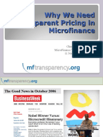 Why We Need Transparent Pricing in Microfinance: Chuck Waterfield Microfinance Transparency 11 November 2008