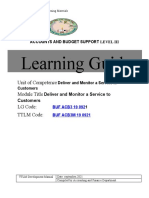 Learning Guide Learning Guide: Unit of Competence Module Title LG Code: TTLM Code