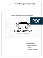 Company Standard Operation Principle: Company Name Semere Automotive Company