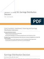 Session 15 and 16. Earnings Distribution Decision