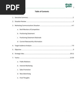 Simple Green Marketing Plan
