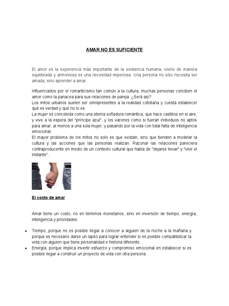 Amar No Es Suficiente: Reflexiones sobre el Amor | PDF | Amor | Las ...