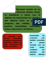 Construido de Concreto Con Ladrillo Revestido de Piedra Tornado Con Un Color Verde, Contiene Los Murales Del Artista Alfredo Gálvez Suárez