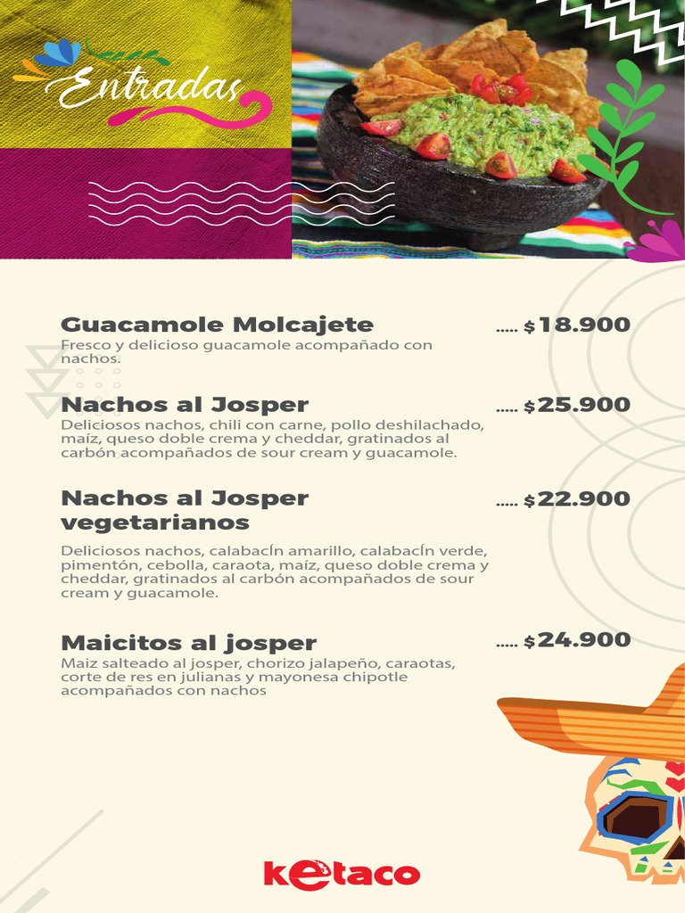 Menú de Tacos y Comida Mexicana | PDF | Cocina mexicana | Industria de ...