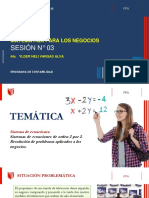 PPT - Sesión 03 - Sistema de Ecuaciones. Sistemas de Ecuaciones de Orden 2 Por 2 - Matemática para Los Negocios - PFA - Programa de CONTABILIDAD