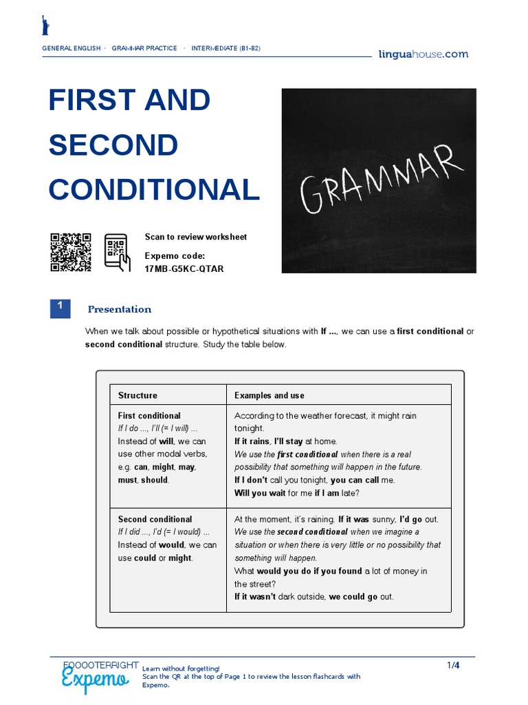 First and Second Conditional American English Student Ver2 | PDF ...
