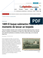 1889 El Buque Submarino Peral en El Momento de Lanzar Un Torpedo - La Opinión de Murcia