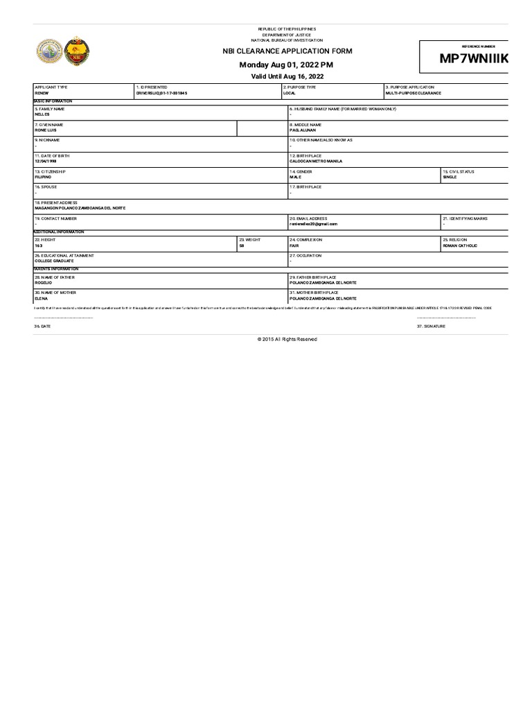 Nbi Clearance | PDF | Government | Justice