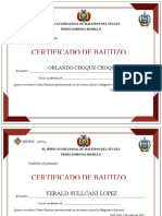 Certificado de Bautizo