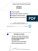 Acoustics: EE E6820: Speech & Audio Processing & Recognition