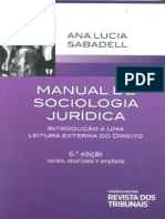 Resumo Manual de Sociologia Juridica Ana Lucia Sabadell