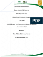 Act. 4.3 - Hernández - Vásquez - Ensayo "Los Factores y Conductas de Riesgo en Los Adolescentes"