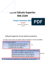 Curso Cálculo Superior MA-2104: Primer Semestre 2021